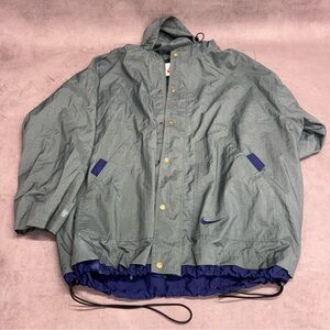 Nike Men's Nylon vintage 90’s long jacket windbreaker 2XL green olive blue